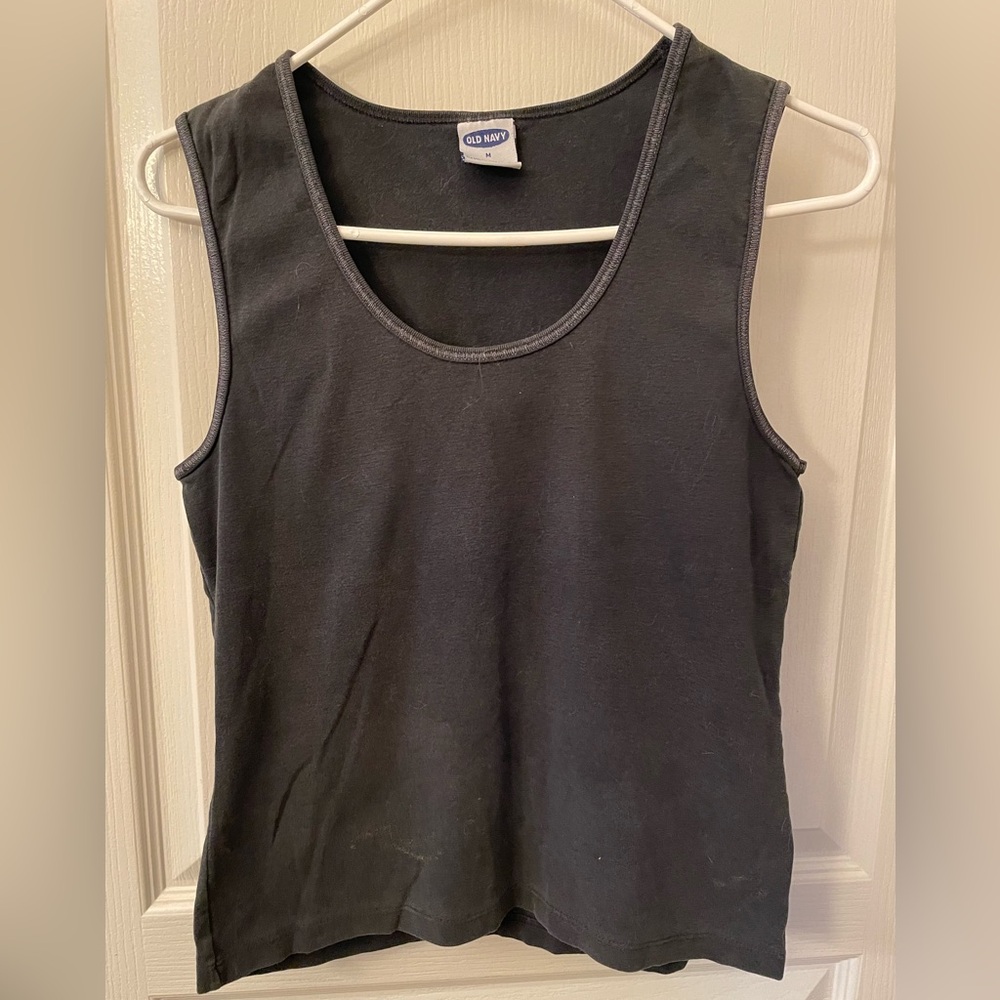 Old Navy Gray Fitted Sleeveless Tank Top